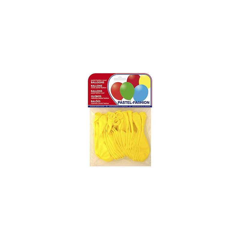 GLOBO 100% LATEX BIODEGRADABLE PASTEL AMARILLO BOLSA DE 20 UNIDADES