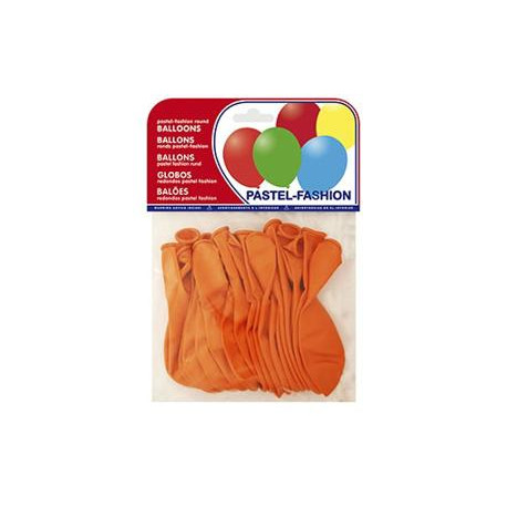 GLOBO 100% LATEX BIODEGRADABLE PASTEL NARANJA BOLSA DE 20 UNIDADES