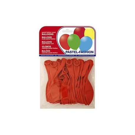 GLOBO 100% LATEX BIODEGRADABLE PASTEL ROJO BOLSA DE 20 UNIDADES