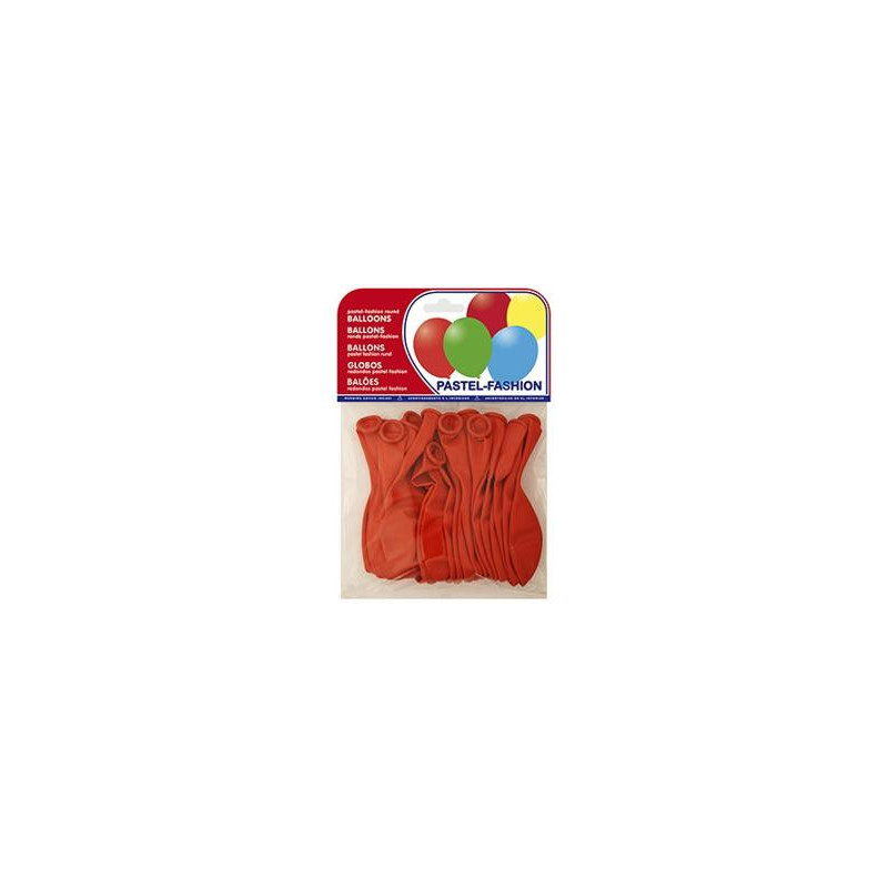 GLOBO 100% LATEX BIODEGRADABLE PASTEL ROJO BOLSA DE 20 UNIDADES