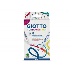 ROTULADOR GIOTTO TURBO GLITTER PURPURINA CAJA DE 8 UNIDADES