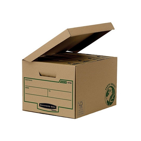 CAJON FELLOWES CARTON RECICLADO PARA ALMACENAMIENTO DE ARCHIVADORES CAPACIDAD 4 CAJAS DE ARCHIVO 80 