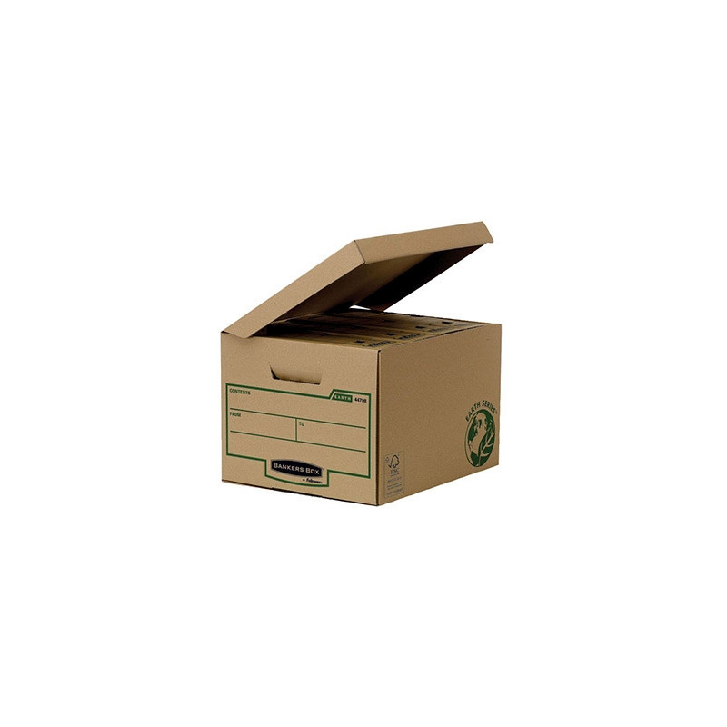 CAJON FELLOWES CARTON RECICLADO PARA ALMACENAMIENTO DE ARCHIVADORES CAPACIDAD 4 CAJAS DE ARCHIVO 80 