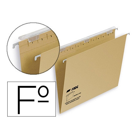 CARPETA COLGANTE FADE TIKI FOLIO VISOR SUPERIOR 290 MM EFECTO LUPA KRAFT ECO 230 G/M LOMO V