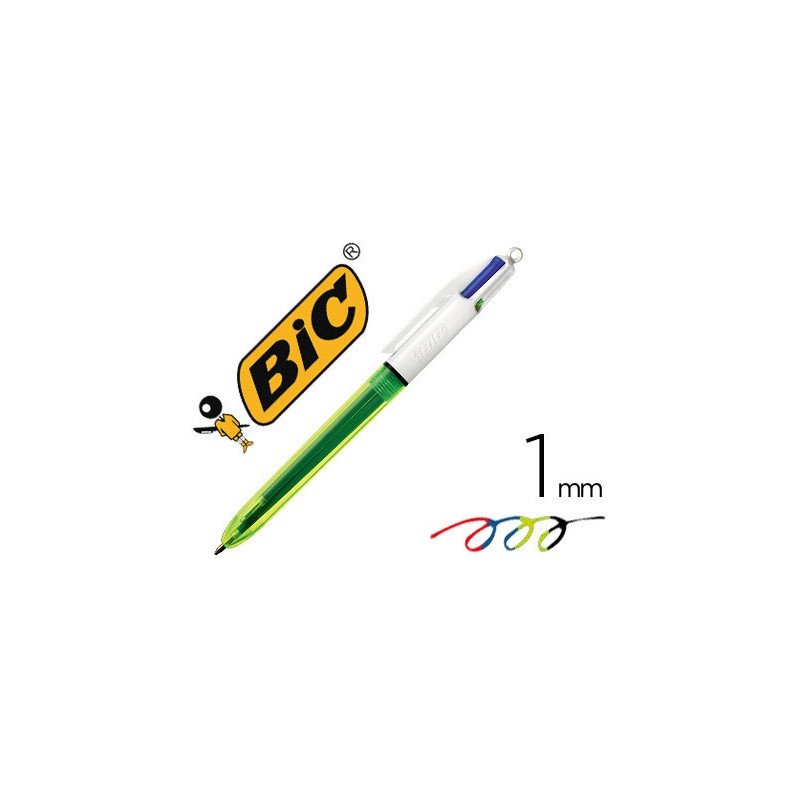 BOLIGRAFO BIC CUATRO COLORES AZUL / NEGRO / ROJO / AMARILLO FLUOR PUNTA MEDIA 1 MM