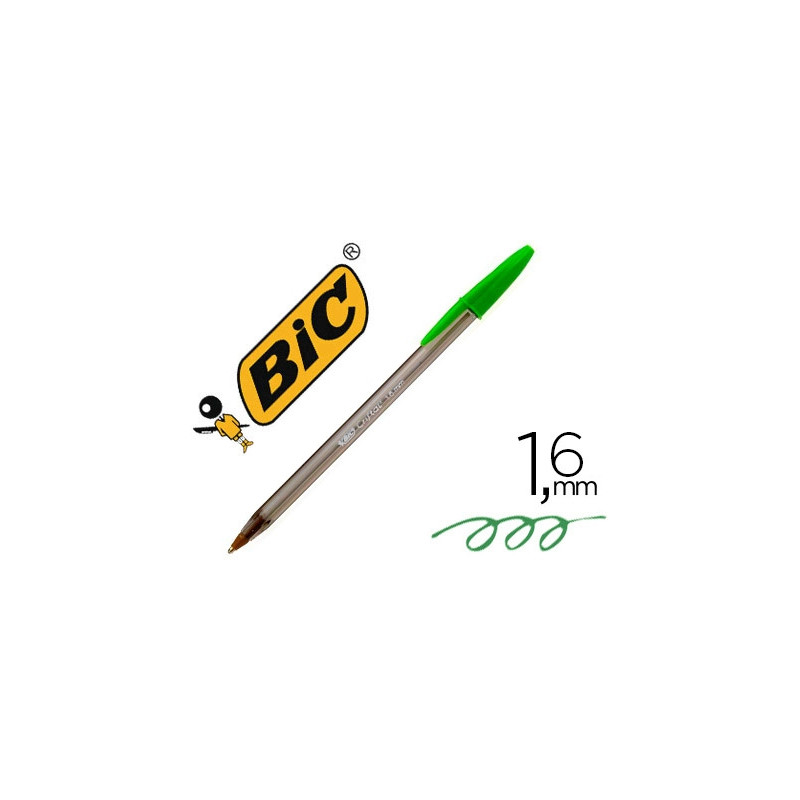 BOLIGRAFO BIC CRISTAL FUN VERDE LIMA PUNTA 1,6 MM