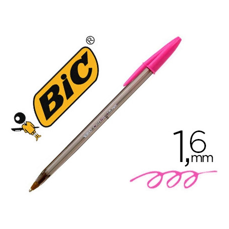 BOLIGRAFO BIC CRISTAL FUN ROSA PUNTA 1,6 MM