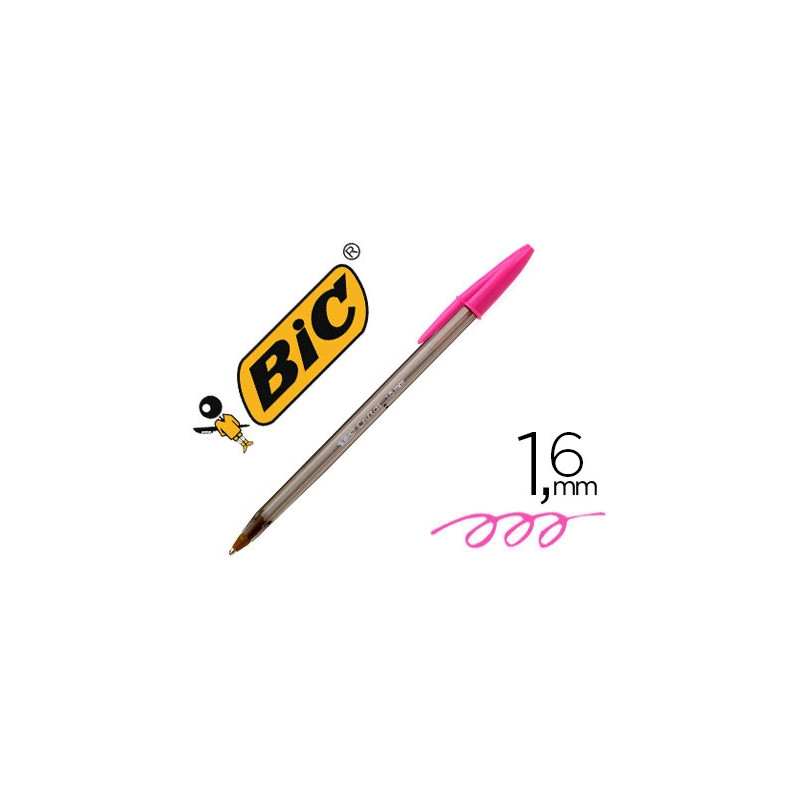 BOLIGRAFO BIC CRISTAL FUN ROSA PUNTA 1,6 MM