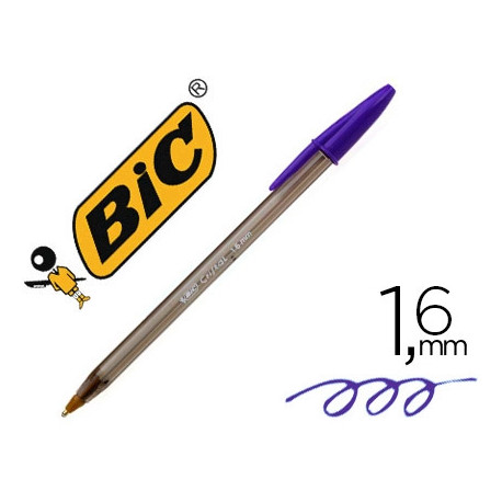 BOLIGRAFO BIC CRISTAL FUN MORADO PUNTA 1,6 MM