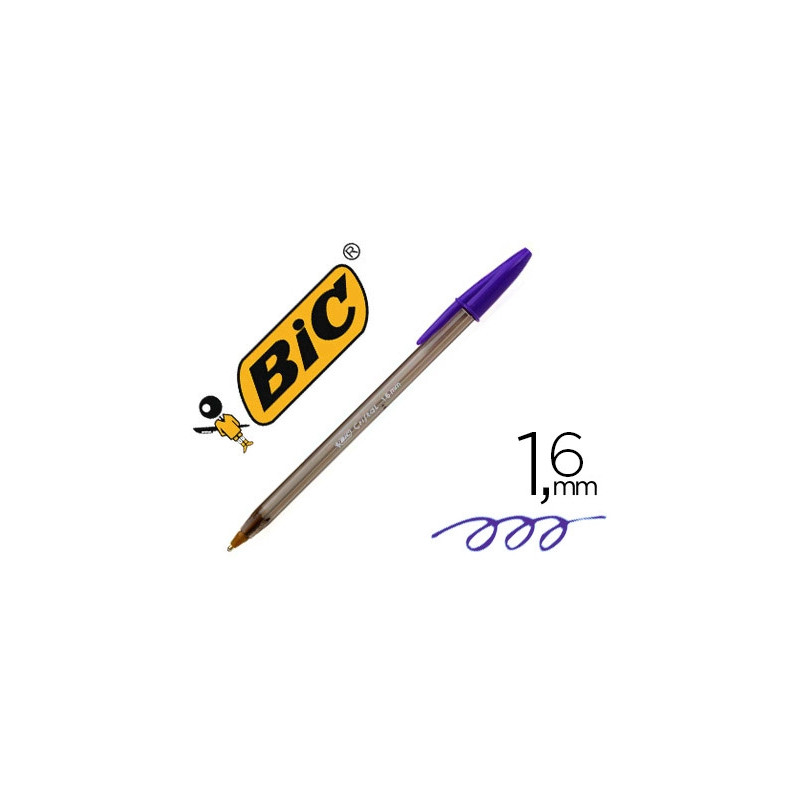 BOLIGRAFO BIC CRISTAL FUN MORADO PUNTA 1,6 MM