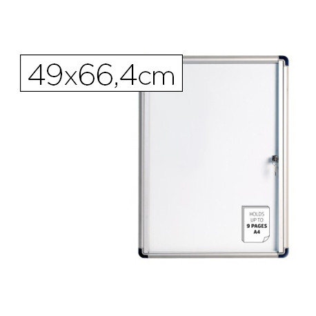 VITRINA DE ANUNCIOS BI-OFFICE FONDO MAGNETICO EXTRAPLANA DE INTERIOR 490X664 MM