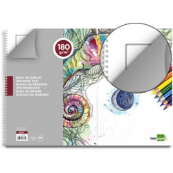 BLOC DIBUJO LIDERPAPEL LINEAL ESPIRAL 460X325 MM 20 HOJAS 180 GR/M2 CON RECUADRO PERFORADO