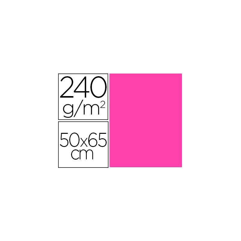 CARTULINA LIDERPAPEL 50X65 CM 240G/M2 FUCSIA PAQUETE DE 25 HOJAS