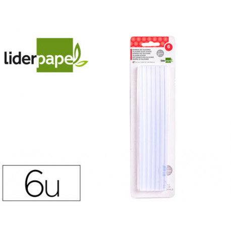 BARRA TERMOFUSIBLE LIDERPAPEL DE 11 MM DE DIAMETRO X 200 MM DE LARGO BLISTER DE 6 UNIDADES