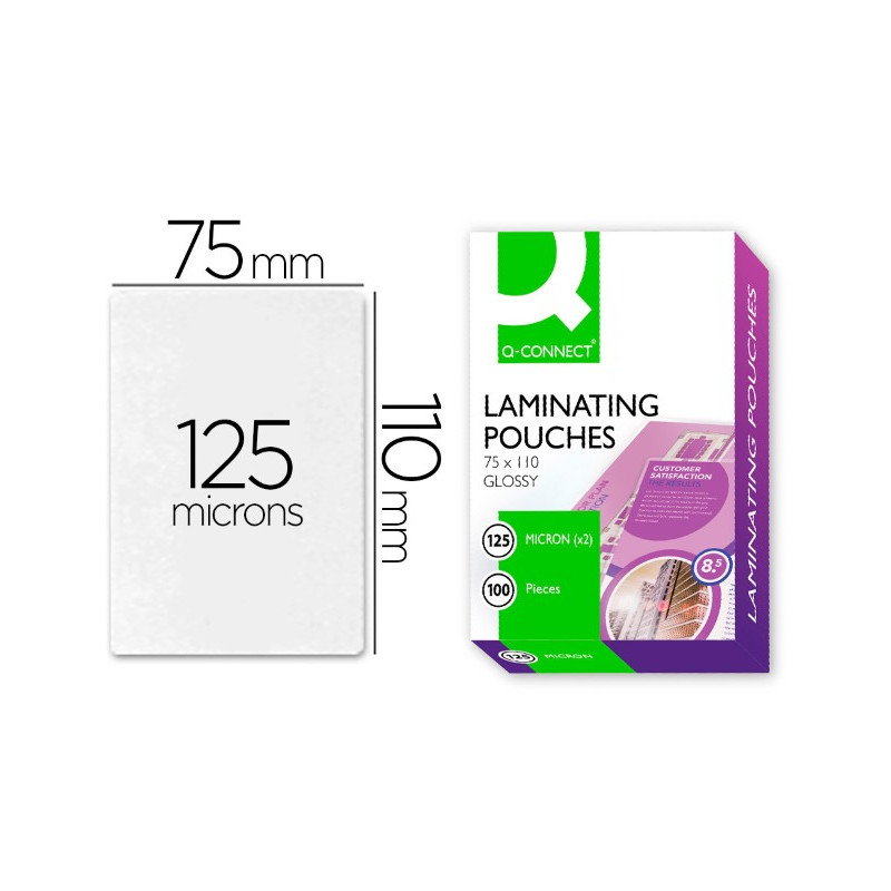 BOLSA DE PLASTIFICAR Q-CONNECT-110 X 75 MM -125 MC -CARNET DE IDENTIDAD