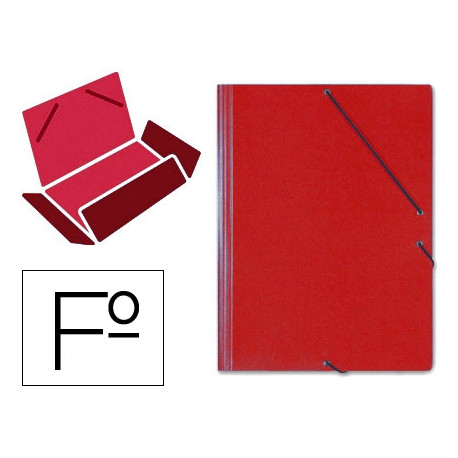 CARPETA GOMAS SOLAPAS CARTON SARO TAMA?O FOLIO ROJO