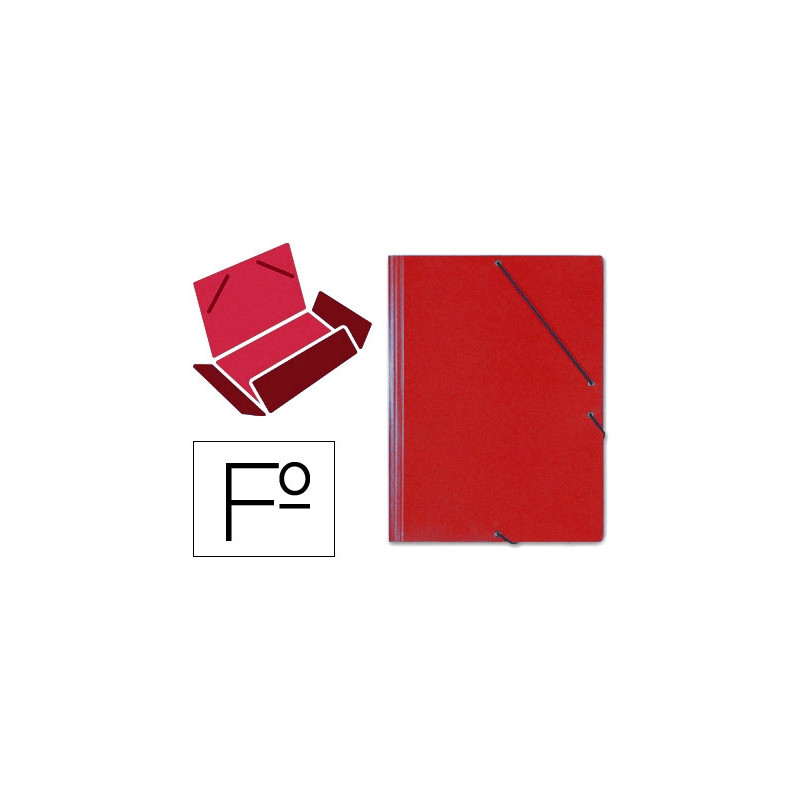 CARPETA GOMAS SOLAPAS CARTON SARO TAMA?O FOLIO ROJO