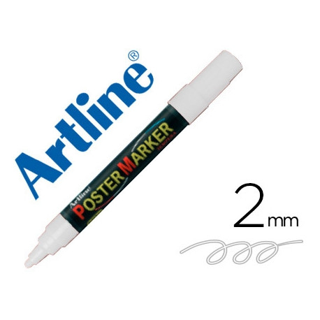 ROTULADOR ARTLINE POSTER MARKER EPP-4-BLA PUNTA REDONDA 2 MM COLOR BLANCO