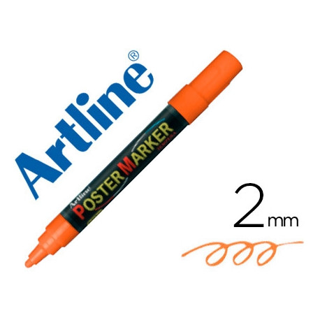 ROTULADOR ARTLINE POSTER MARKER EPP-4-NAR FLU PUNTA REDONDA 2 MM COLOR NARANJA FLUOR