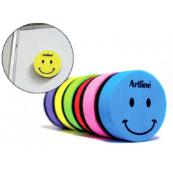 BORRADOR ARTLINE PIZARRA BLANCA REDONDO MAGNETICO CARA SMILEY COLORES SURTIDOS