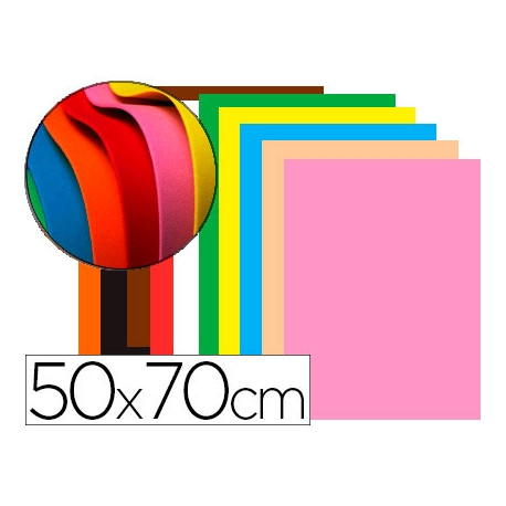 GOMA EVA LIDERPAPEL 50X70CM 60G/M2 ESPESOR 1,5MM COLORES SURTIDOS