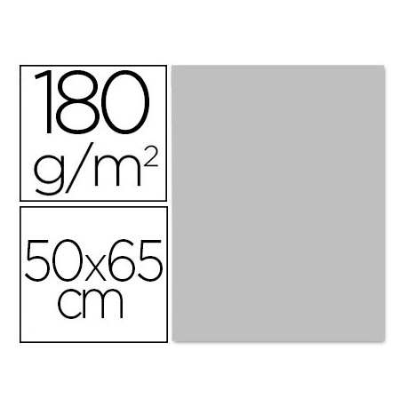 CARTULINA LIDERPAPEL 50X65 CM 180 GR GRIS UNIDAD