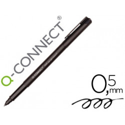 ROTULADOR Q-CONNECT RETROPROYECCION PUNTA FIBRA SUPER FINA REDONDA 0,5 MM PERMANENTE NEGRO