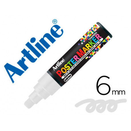 ROTULADOR ARTLINE POSTER MARKER EPP-6-BLA PUNTA REDONDA 6 MM COLOR BLANCO