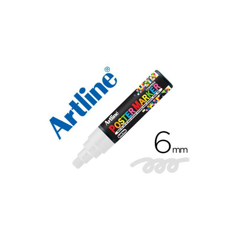 ROTULADOR ARTLINE POSTER MARKER EPP-6-BLA PUNTA REDONDA 6 MM COLOR BLANCO