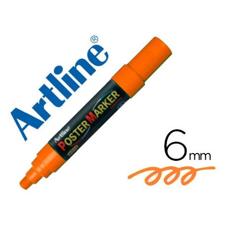 ROTULADOR ARTLINE POSTER MARKER EPP-6-NAR FLU PUNTA REDONDA 6 MM COLOR NARANJA FLUOR