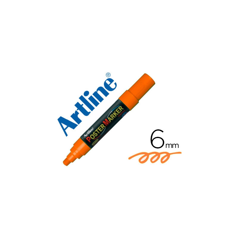 ROTULADOR ARTLINE POSTER MARKER EPP-6-NAR FLU PUNTA REDONDA 6 MM COLOR NARANJA FLUOR