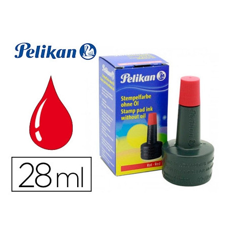 TINTA TAMPON PELIKAN ROJO BOTE DE 28 ML