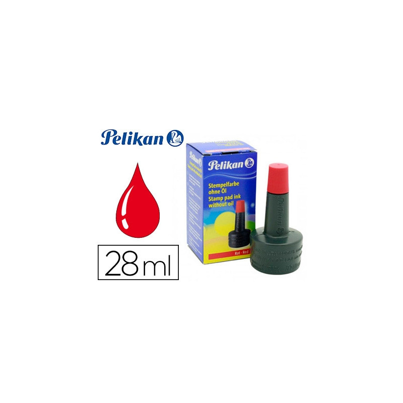 TINTA TAMPON PELIKAN ROJO BOTE DE 28 ML