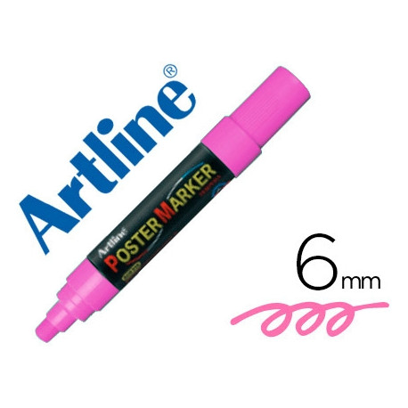 ROTULADOR ARTLINE POSTER MARKER EPP-6-ROS FLU PUNTA REDONDA 6 MM COLOR ROSA FLUOR