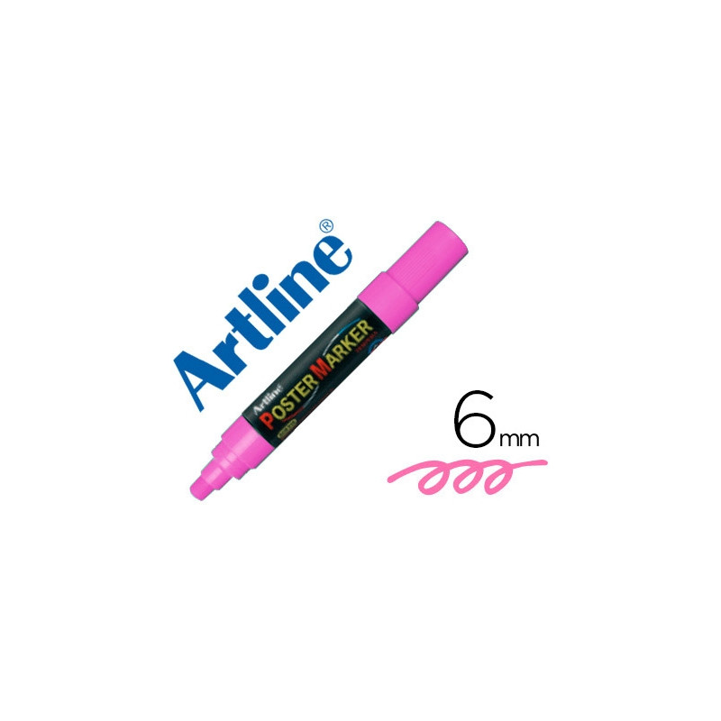 ROTULADOR ARTLINE POSTER MARKER EPP-6-ROS FLU PUNTA REDONDA 6 MM COLOR ROSA FLUOR