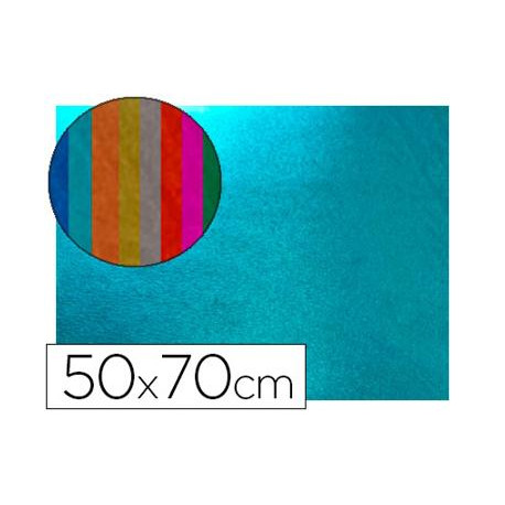 GOMA EVA LIDERPAPEL 50X70 CM ESPESOR 2 MM METALIZADA AZUL CLARO