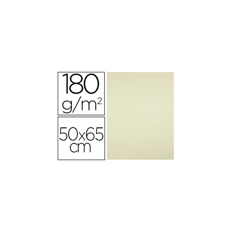 CARTULINA LIDERPAPEL 50X65 CM 180G/M2 AMARILLO PAQUETE DE 25 HOJAS