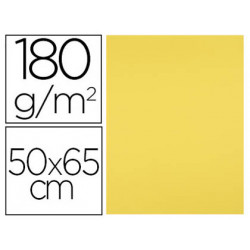 CARTULINA LIDERPAPEL 50X65 CM 180G/M2 AMARILLO LIMON PAQUETE DE 25 HOJAS