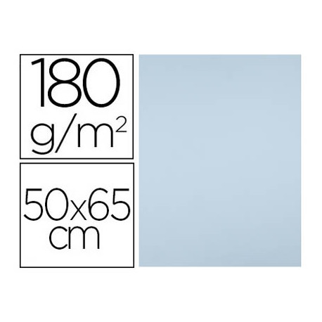 CARTULINA LIDERPAPEL 50X65 CM 180G/M2 AZUL PAQUETE DE 25 HOJAS