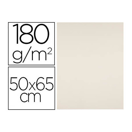 CARTULINA LIDERPAPEL 50X65 CM 180G/M2 CREMA PAQUETE DE 25 HOJAS