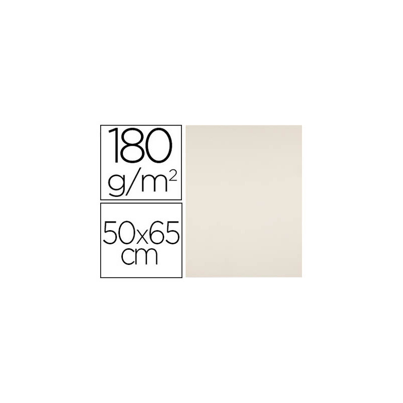 CARTULINA LIDERPAPEL 50X65 CM 180G/M2 CREMA PAQUETE DE 25 HOJAS