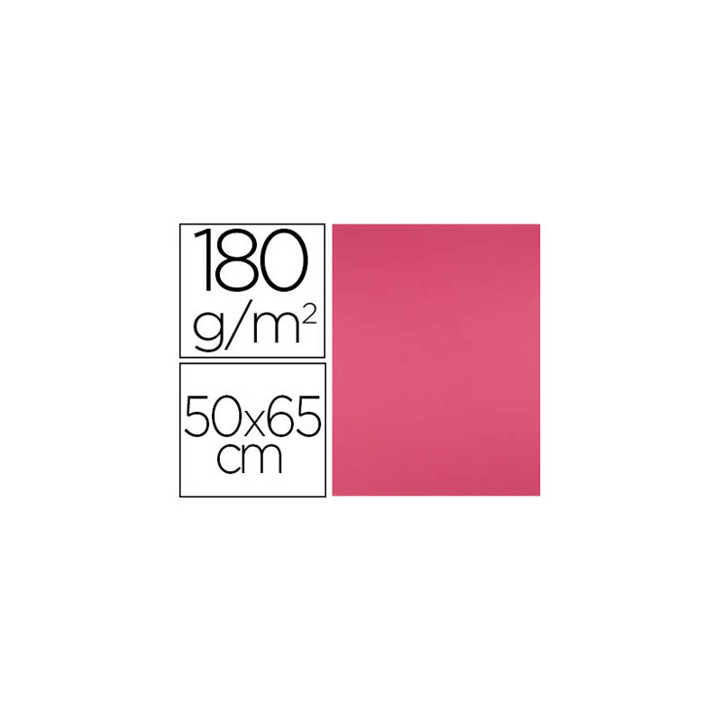 CARTULINA LIDERPAPEL 50X65 CM 180G/M2 FUCSIA PAQUETE DE 25 HOJAS