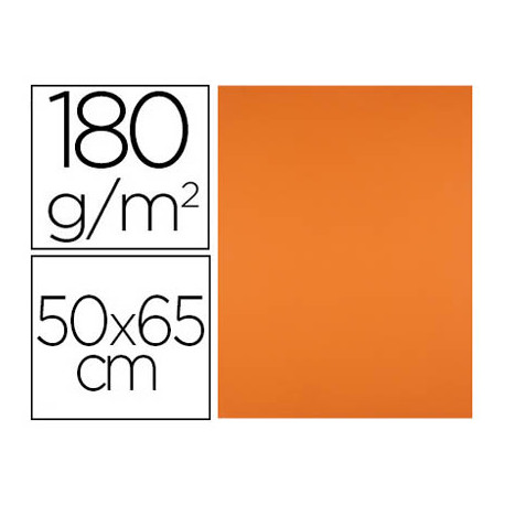 CARTULINA LIDERPAPEL 50X65 CM 180G/M2 NARANJA PAQUETE DE 25 HOJAS