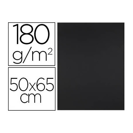 CARTULINA LIDERPAPEL 50X65 CM 180G/M2 NEGRO PAQUETE DE 25 HOJAS