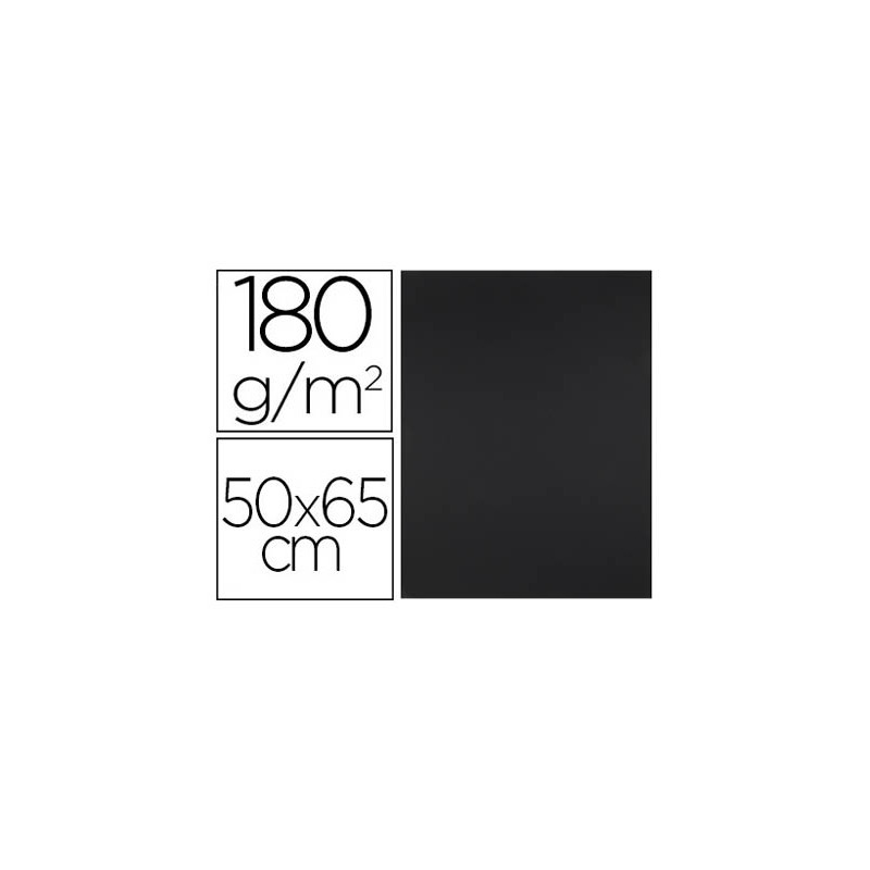 CARTULINA LIDERPAPEL 50X65 CM 180G/M2 NEGRO PAQUETE DE 25 HOJAS