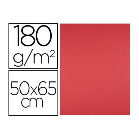 CARTULINA LIDERPAPEL 50X65 CM 180G/M2 ROJO PAQUETE DE 25 HOJAS