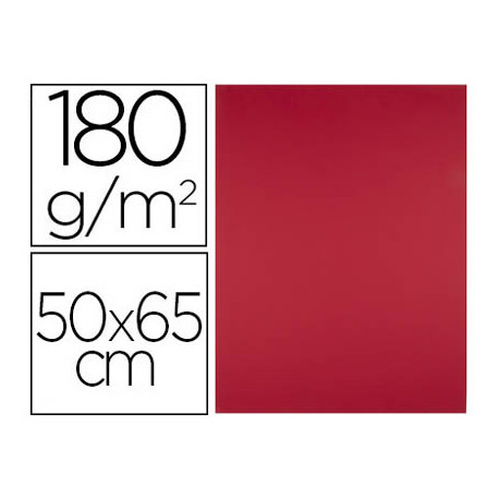 CARTULINA LIDERPAPEL 50X65 CM 180G/M2 ROJO NAVIDAD PAQUETE DE 25 HOJAS