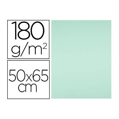 CARTULINA LIDERPAPEL 50X65 CM 180G/M2 VERDE PAQUETE DE 25 HOJAS