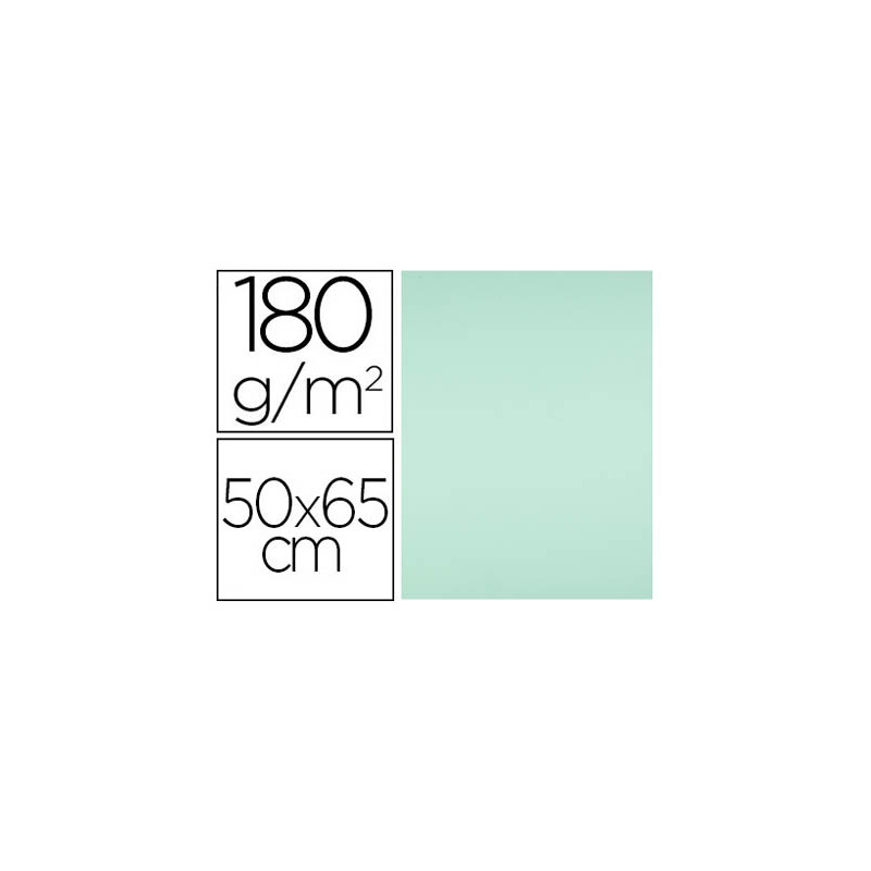 CARTULINA LIDERPAPEL 50X65 CM 180G/M2 VERDE PAQUETE DE 25 HOJAS