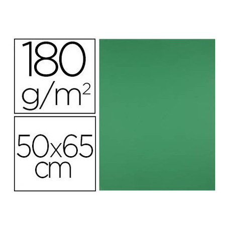 CARTULINA LIDERPAPEL 50X65 CM 180G/M2 VERDE NAVIDAD PAQUETE DE 25 HOJAS